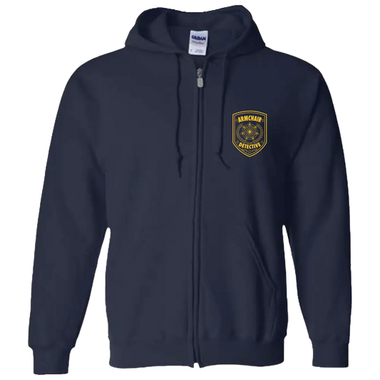 Navy blue zip-up hoodie with a ’Bahrain Nationals’ patch on the chest.