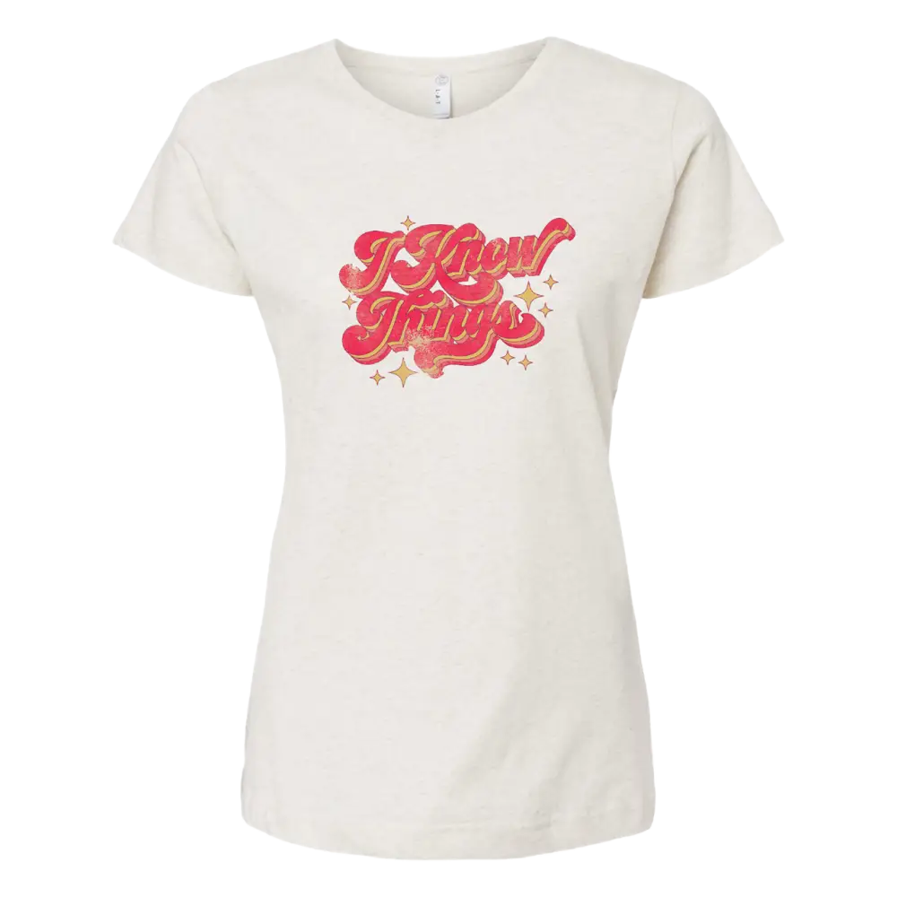 White t-shirt with red retro-style ’I Love Gangs’ text graphic on the front.