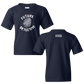 Navy blue t-shirt with ’Future Detective’ text and fingerprint graphic on the front.