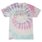 Tie-dye t-shirt with ’FUTURE DETECTIVE’ text printed on the front.